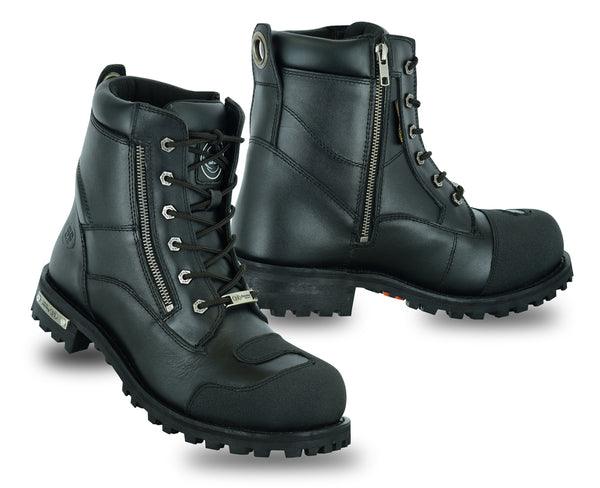 Mens motorcycle boots with zipper best sale