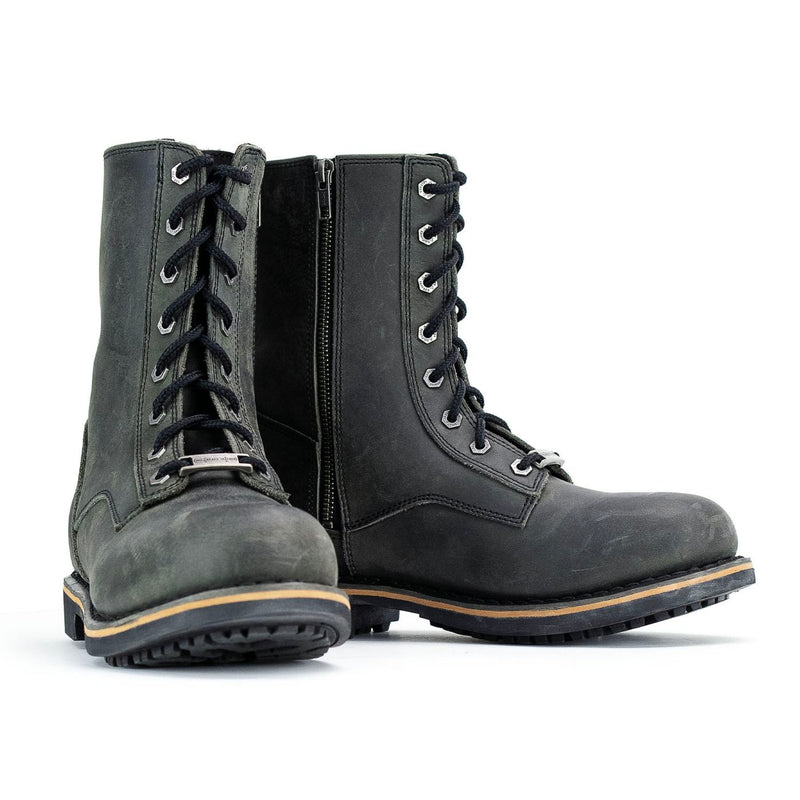 Men's Antique Black High Rise Lace Up Boots