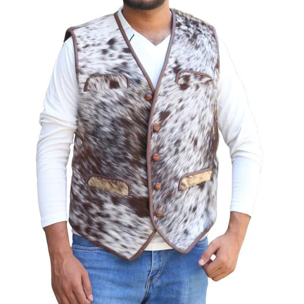 Men's Hair On Cowhide Vest