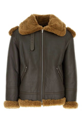 Brown B3 Bomber Leather Sherpa Jacket