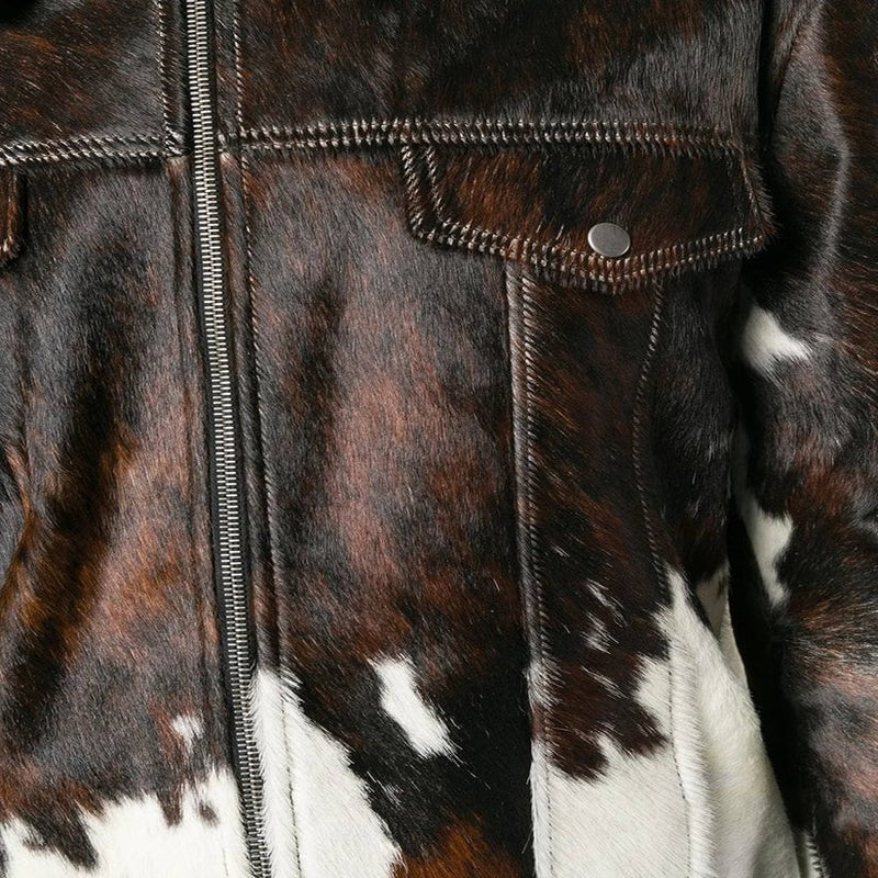 Men's Genuine Cowhide Skin Leather Motorcycle Jacket