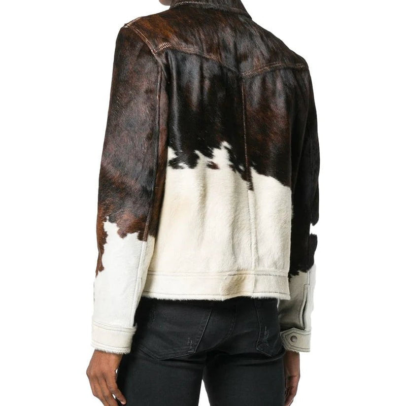 Men's Genuine Cowhide Skin Leather Motorcycle Jacket