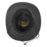 Black Leather Cowboy Native American Hat w/ Beaded Hat Band