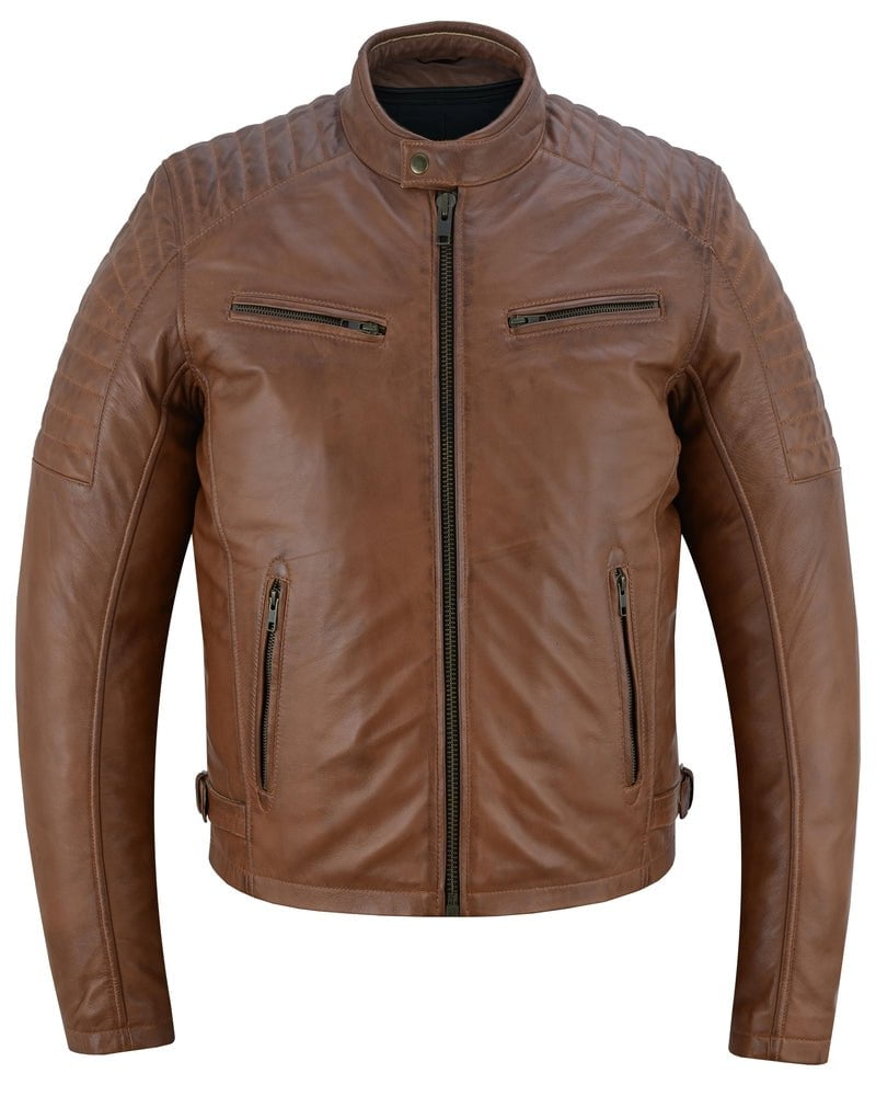 Men's Brown Sheepskin Leather Fashion Jacket