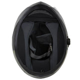 Titanium and Blue Black Full Face Motorcycle Helmet w/ Intercom - Built-in Speaker and Microphone for Men / Women