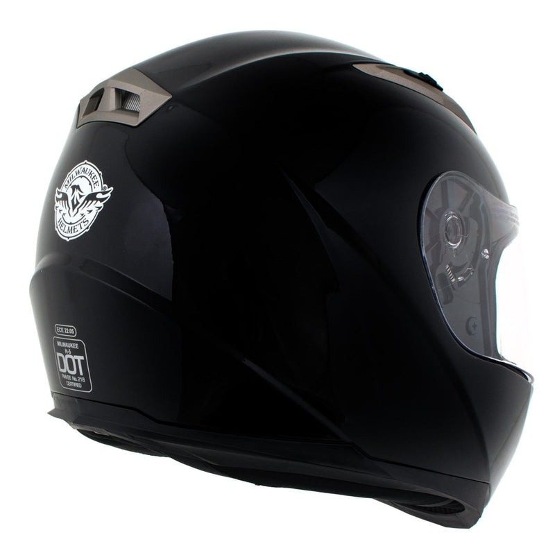 Gloss Black Full Face Motorcycle Helmet w/ Intercom - Built-in Speaker and Microphone for Men / Women