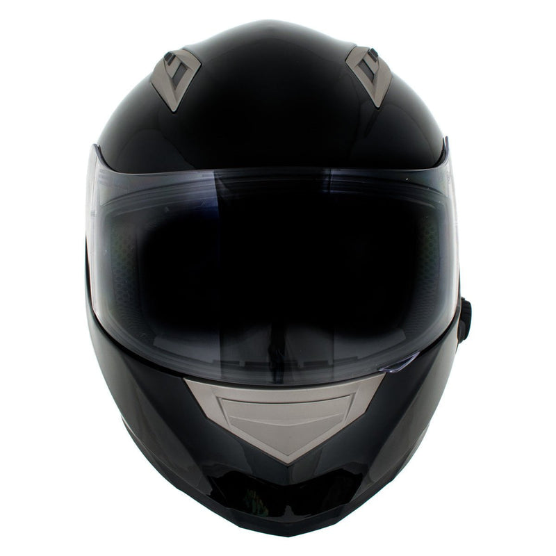 Gloss Black Full Face Motorcycle Helmet w/ Intercom - Built-in Speaker and Microphone for Men / Women