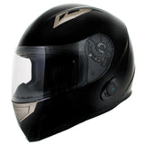 Gloss Black Full Face Motorcycle Helmet w/ Intercom - Built-in Speaker and Microphone for Men / Women