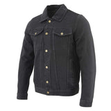 Men's Classic Black Jean Denim Biker Jacket