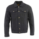 Men's Classic Black Jean Denim Biker Jacket