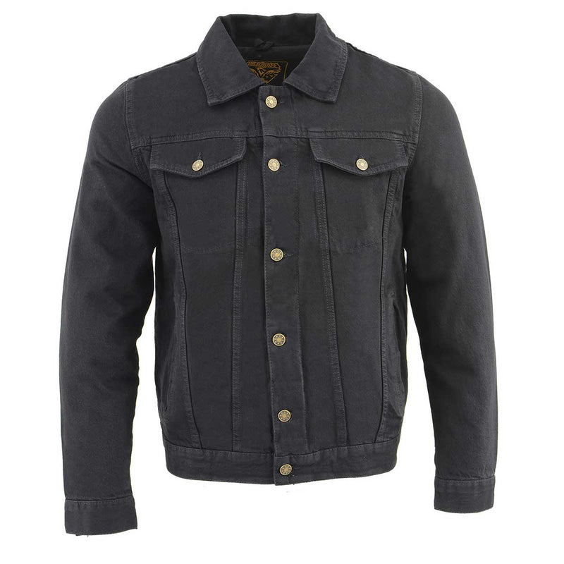 Men's Classic Black Jean Denim Biker Jacket