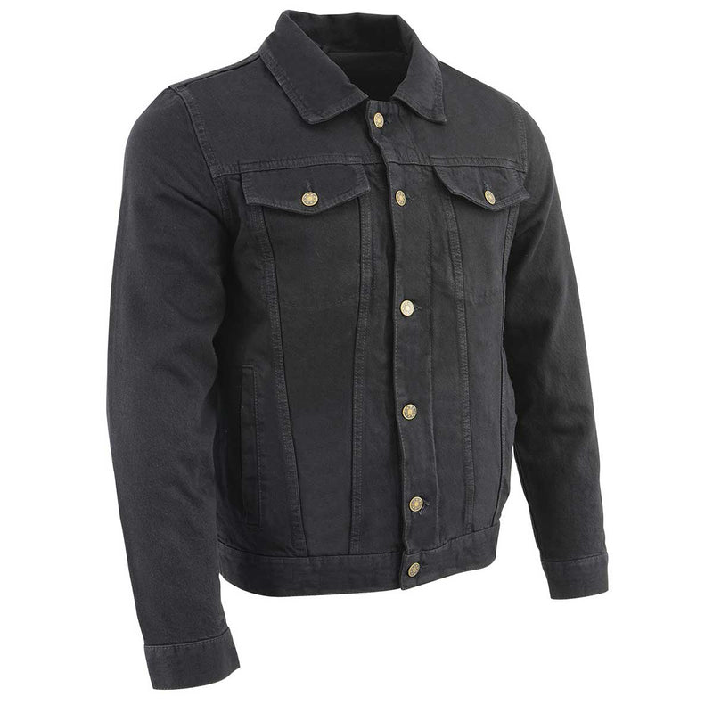 Men's Classic Black Jean Denim Biker Jacket