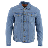 Men's Classic Blue Jean Denim Biker Jacket