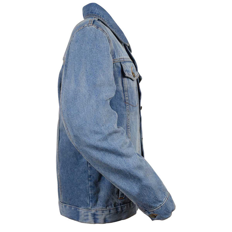 Men's Classic Blue Jean Denim Biker Jacket