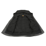 Women's Lightweight Black Leather Jacket w/ Removable Hood