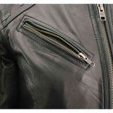 Women's Black Fringed Leather Lightweight Motorcycle Jacket