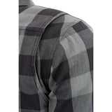 Men's Grey Plaid Motorcycle Flannel w/ CE Approved Armor