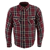 Men's Plaid Flannel Biker Shirt w/ CE Approved Armor