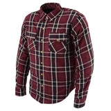 Men's Plaid Flannel Biker Shirt w/ CE Approved Armor