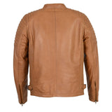 Men's Quilted Saddle Leather Biker Fashion Jacket