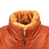 Cognac Sherpa Leather Vest Mens