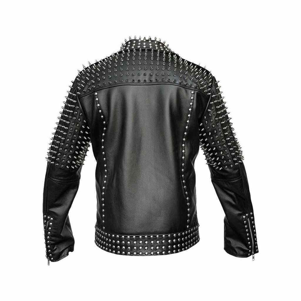 Punk Cropped Leather Biker Jacket