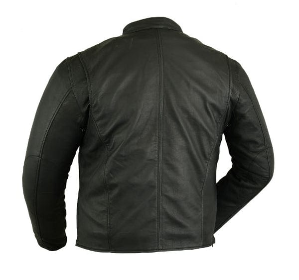 Men's Black Distressed Naked Lambskin Leather Biker Jacket – MARA Leather